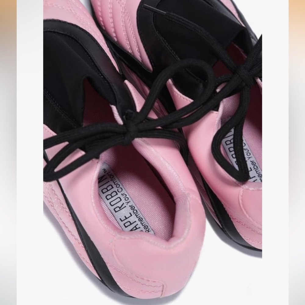 •CAPE ROBBIN• “Vulay” Lace-Up Black Color Block Sneakers - Pink // NIB - Picture 4 of 15
